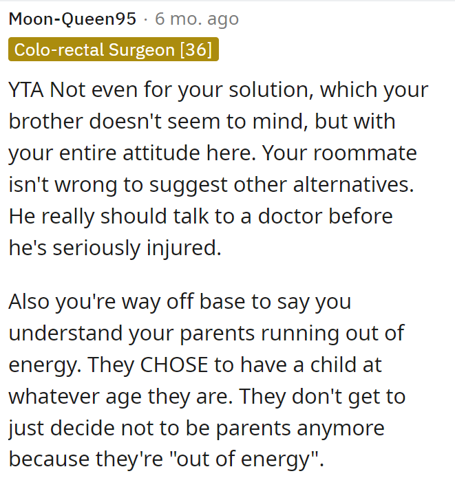 We have to agree here that OP's brother really does need to talk to a doctor or something because this doesn't seem normal.