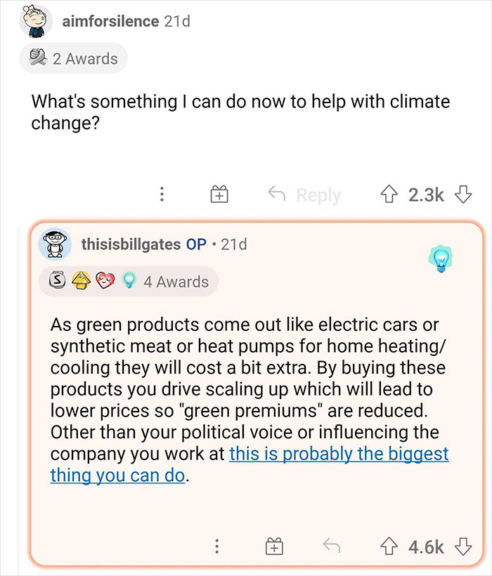 15. Gates' thoughts on how to help with climate change