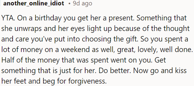 Giving a meaningful birthday gift is important, not just spending money.