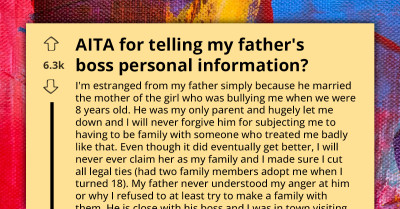 Daughter Gets Estranged Dad In Trouble At Work By Telling His Boss He Married Mom Of Her Bully