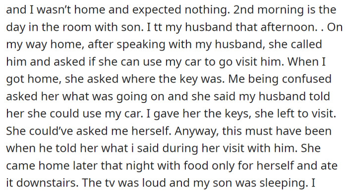 So, she added an update about the course of events.