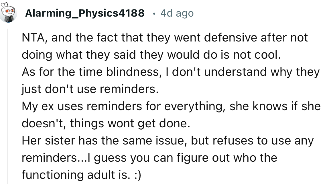 “NTA, and the fact that they went defensive after not doing what they said they would do is not cool.”