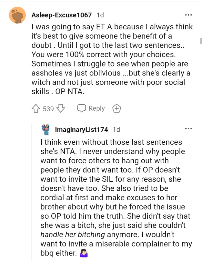 OP's SIL is clearly not just someone with poor social skills