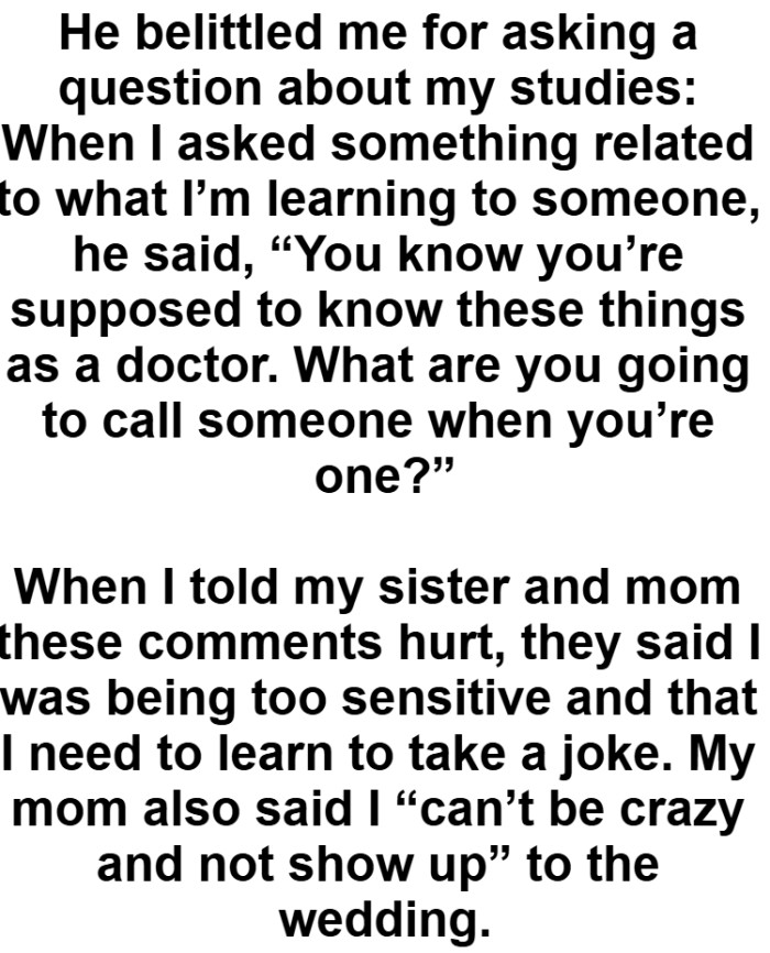 “You know you’re supposed to know these things as a doctor