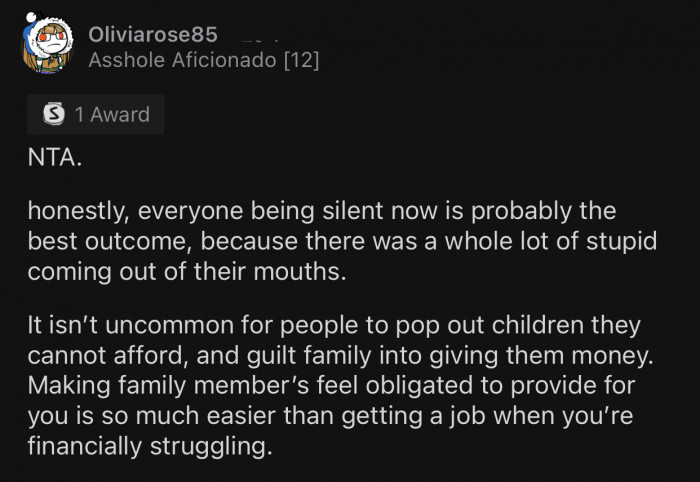 OP is not guilty of anything; she is the real victim here.