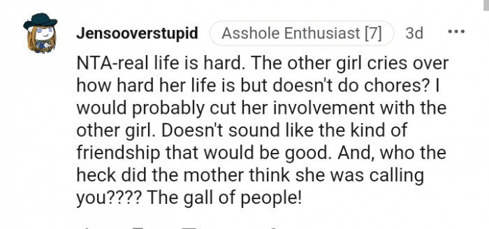 This Redditor would properly cut the relationship between the two