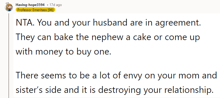 NTA. You and your husband are in agreement