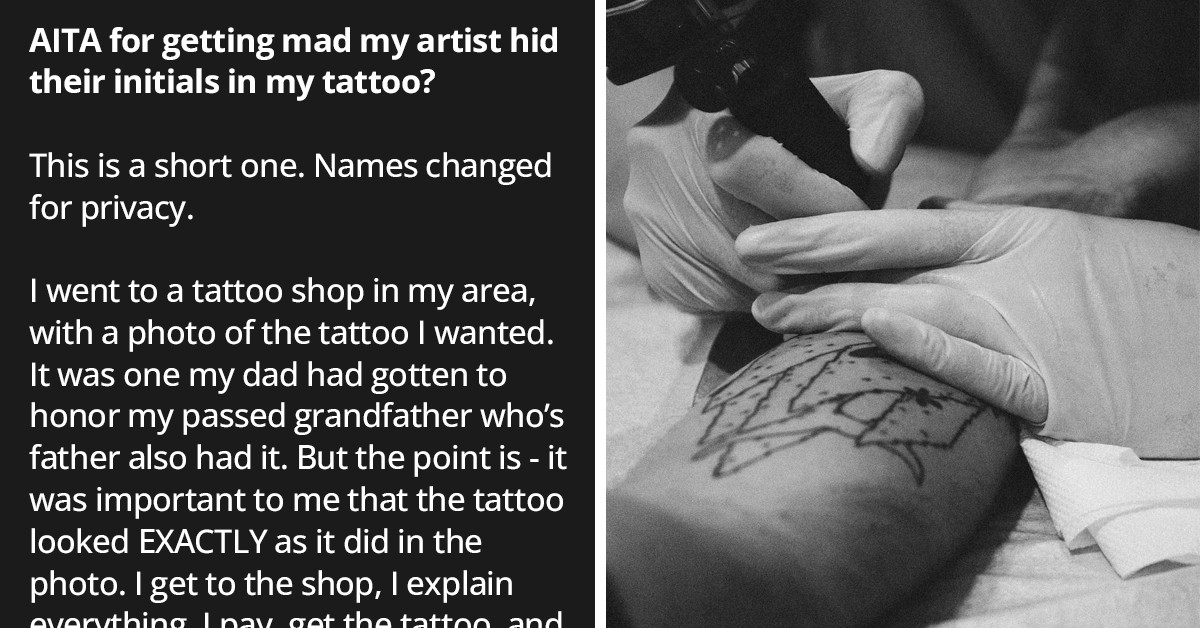 Redditor Gets Furious When He Finds Out That His Artist Hid Their Initials In The Tattoo He Got
