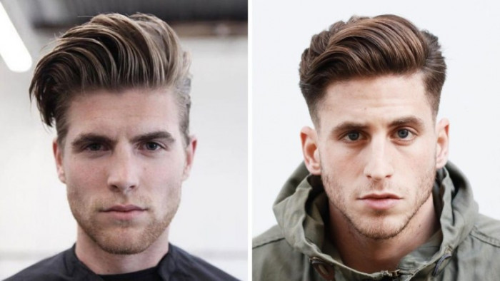 13. The combover hairstyle features a bald or shaved top, with hair growing long and styled in a combover on the sides and back.