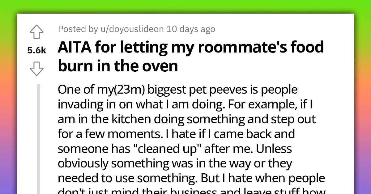 Redditor Lets His Roommate's Food Burn In The Oven Because He Believes It's None Of His Business