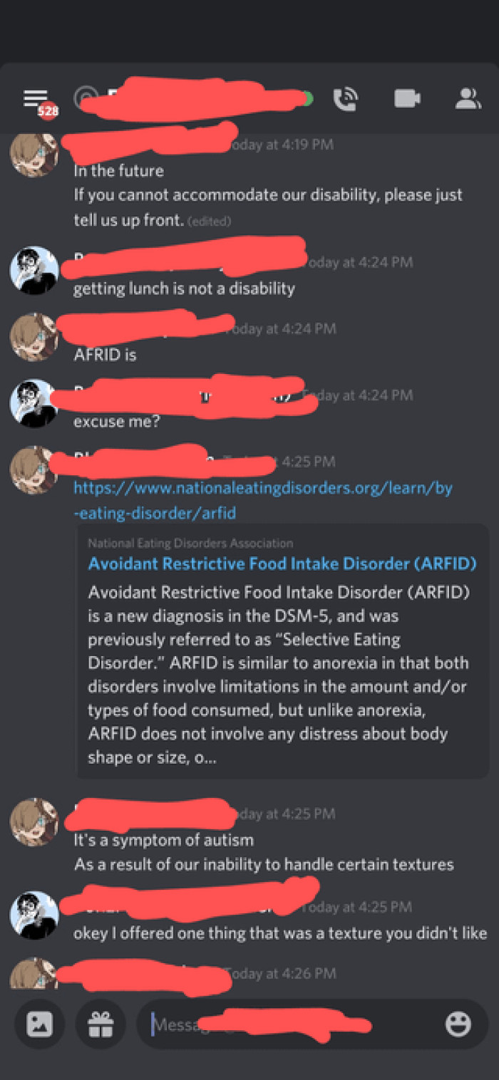 Lunch Is Not a Disability