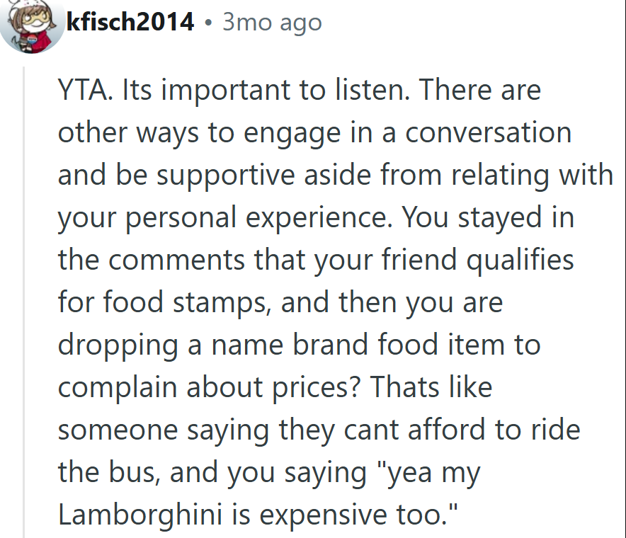 Sometimes Support Means Listening, Not Matching Stories from Two Very Different Worlds.