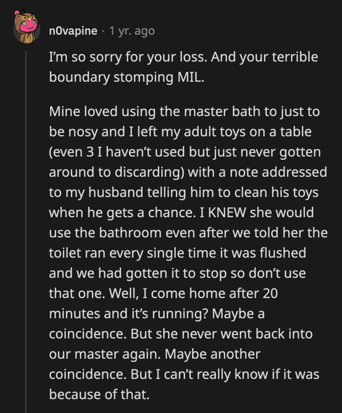 This tactic could help make the lesson stick if MIL didn't learn anything from that public humiliation