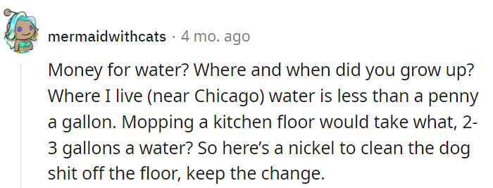 In the Windy City, cleanliness is a breeze—a nickel for clean floors, and they'll still have change for a refreshing glass of water!