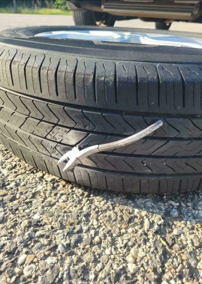 "My Daughter's Tire This Morning"