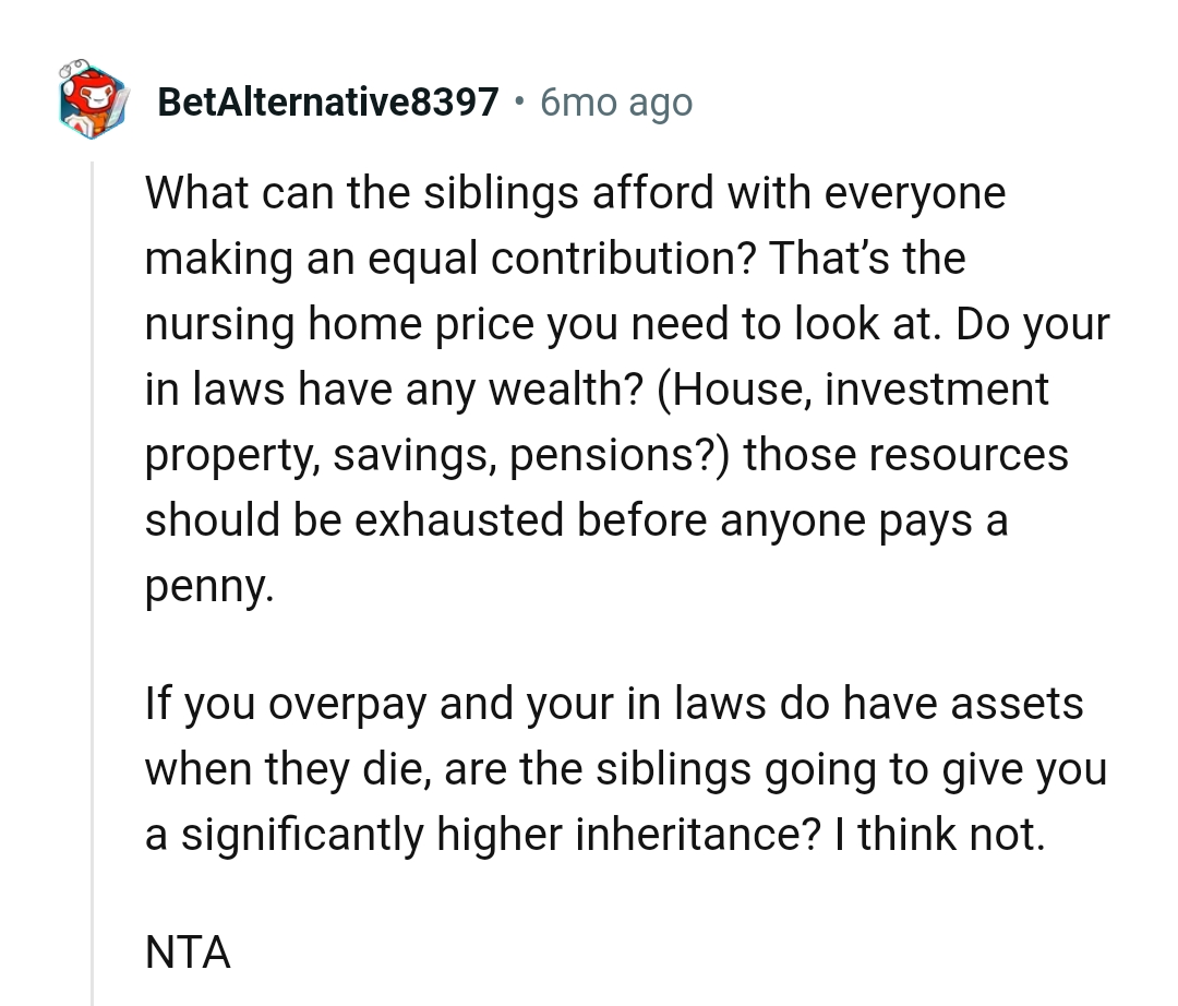 Those resources should be exhausted before any money can be paid