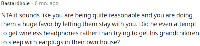 It would be more considerate for OP's father-in-law to explore alternatives like wireless headphones.