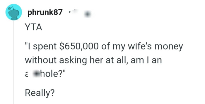 This Redditor is clearly appalled with the question