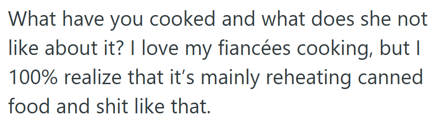 Love is blind, apparently even to canned soup reheated with confidence.