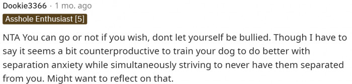 The first comment says that he's NTA and to go if he wants. However, the rest of the comment does open his eyes a little bit.