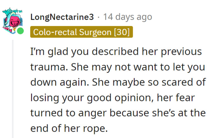 She's walking an opinion-tightrope, fearing a slip into the anger net. It's a balancing act!