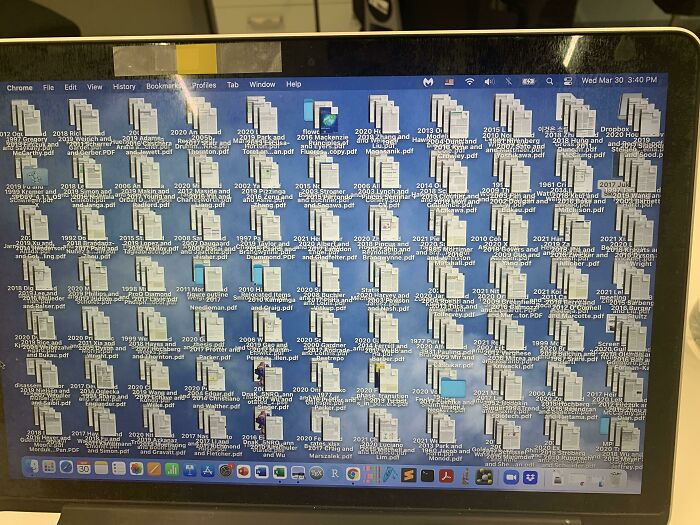 1. The desktop of my colleague is where she maintains items so she doesn't forget to read them, as she claims.