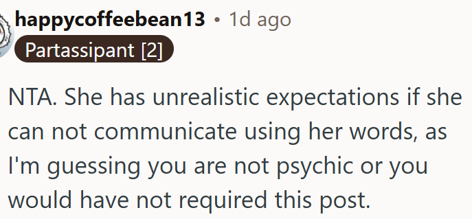 She sets expectations that aren’t realistic.