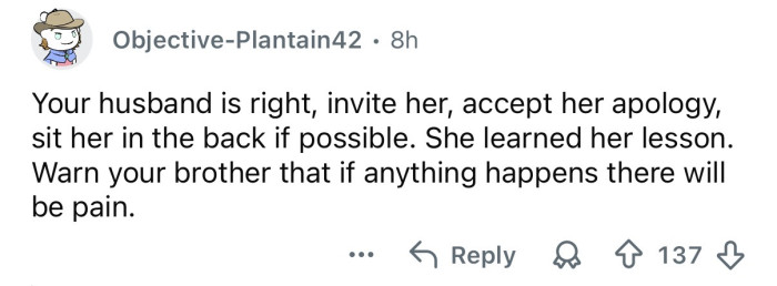 She learned her lesson.