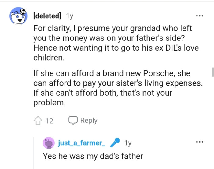 She can afford to pay the sister's living expenses.