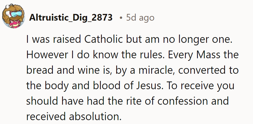 Former Catholic, current rule aficionado!
