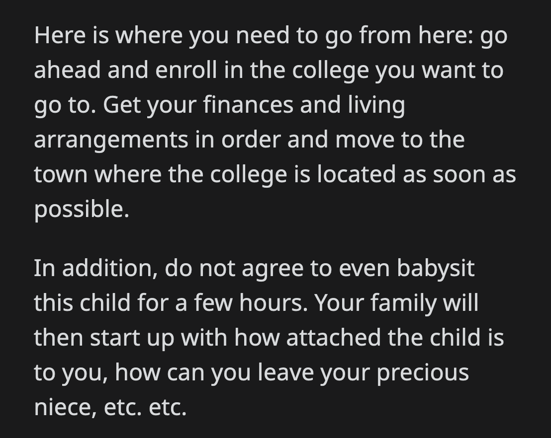 She should only concern herself with her future and save as much as she can from her 