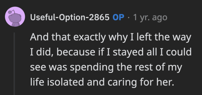 If OP Allowed Them to Dictate the Course of Her Life, She Wouldn't Really Have a Life of Her Own. She Would Be Forced to Sacrifice Everything to Take Care of Her Sister.