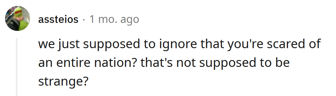 Okay, but why are you afraid of China?