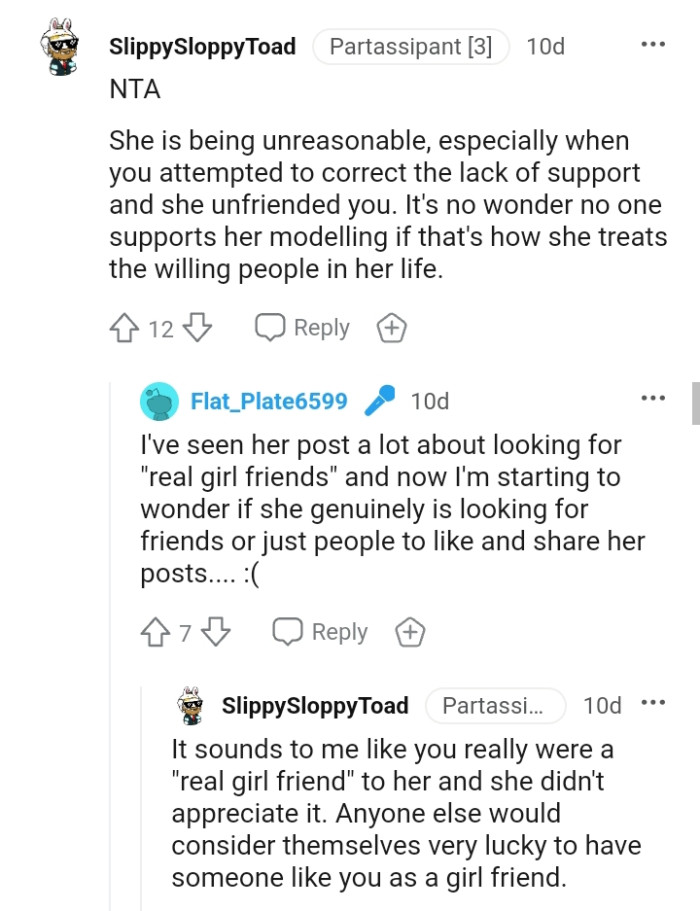 It's no wonder no one supports her modeling