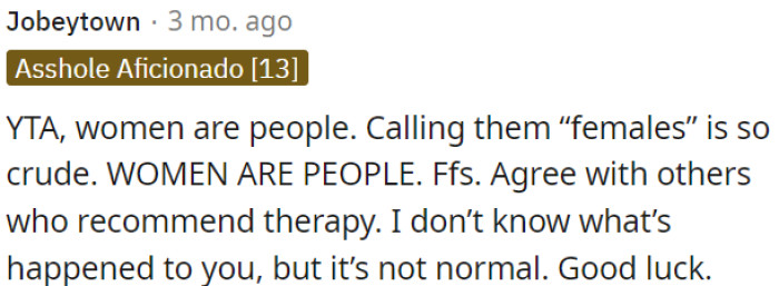 Referring to women as 