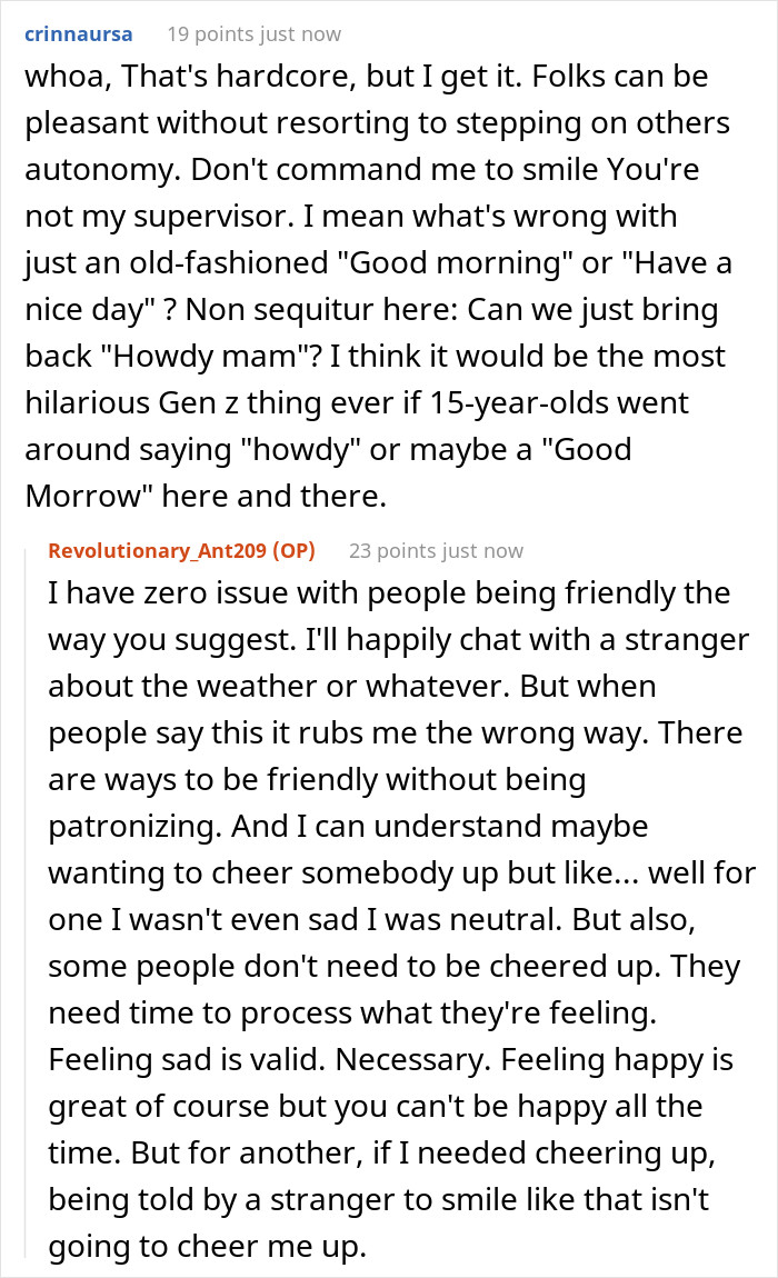 15. Don't command me to smile