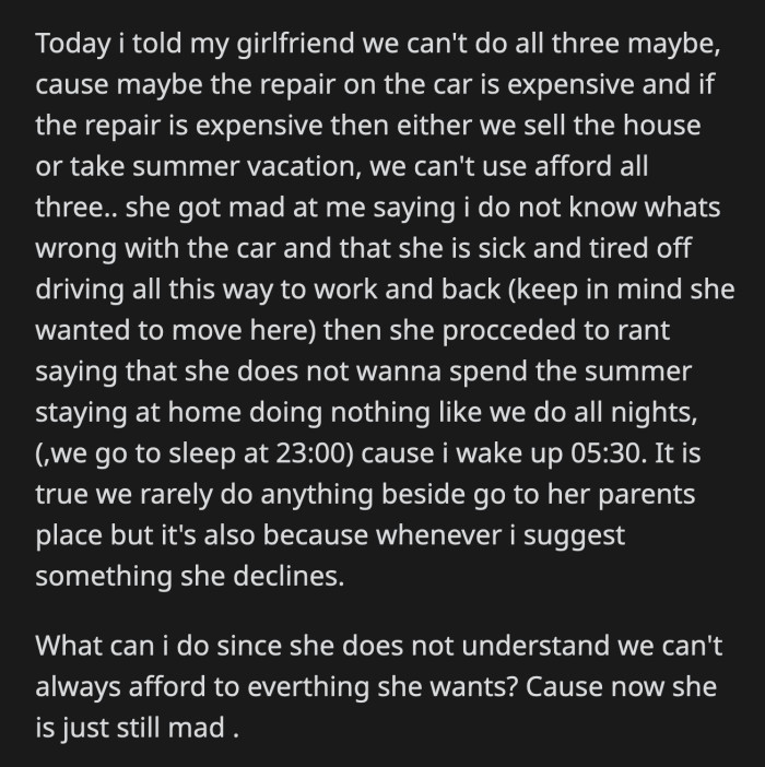 They already stayed home and went to bed at 11:00 p.m. to get up for work the next morning.