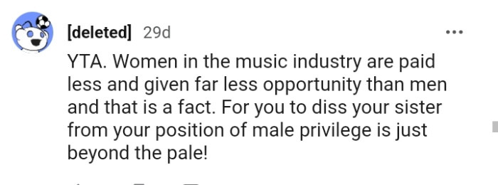 Women in the music industry are paid less