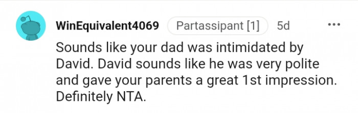 David sounds like he was very polite