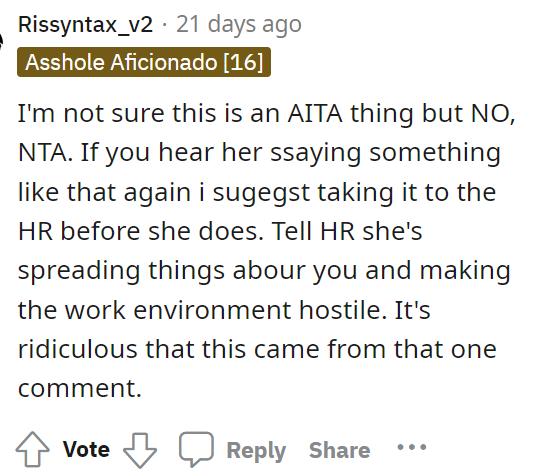 Reporting to HR and explaining the situation before she gets the chance to can save him.