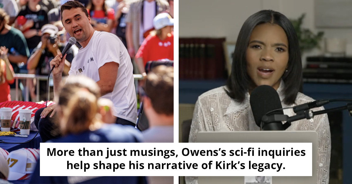 Confusion reigns as Candace Owens hints that Charlie Kirk might be a time traveler.