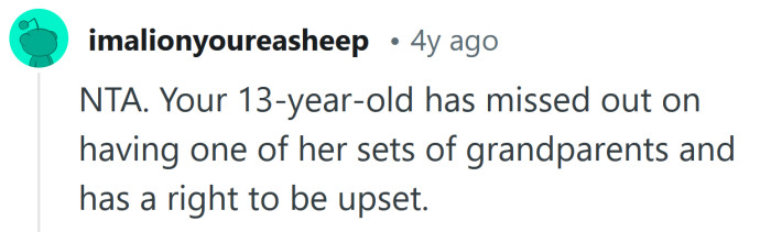 She has a right to be upset.