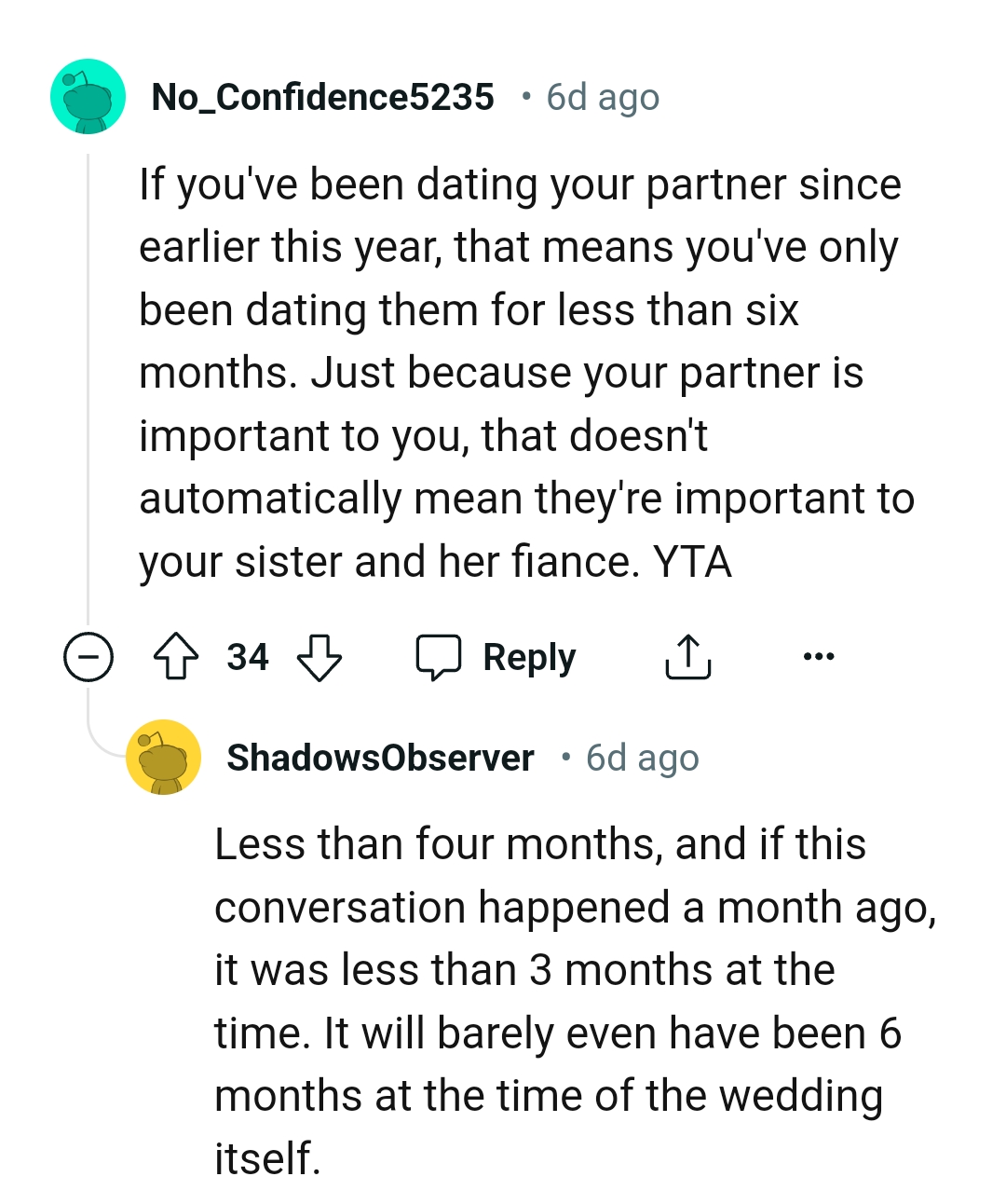 It doesn't mean they are unimportant to the OP's sister