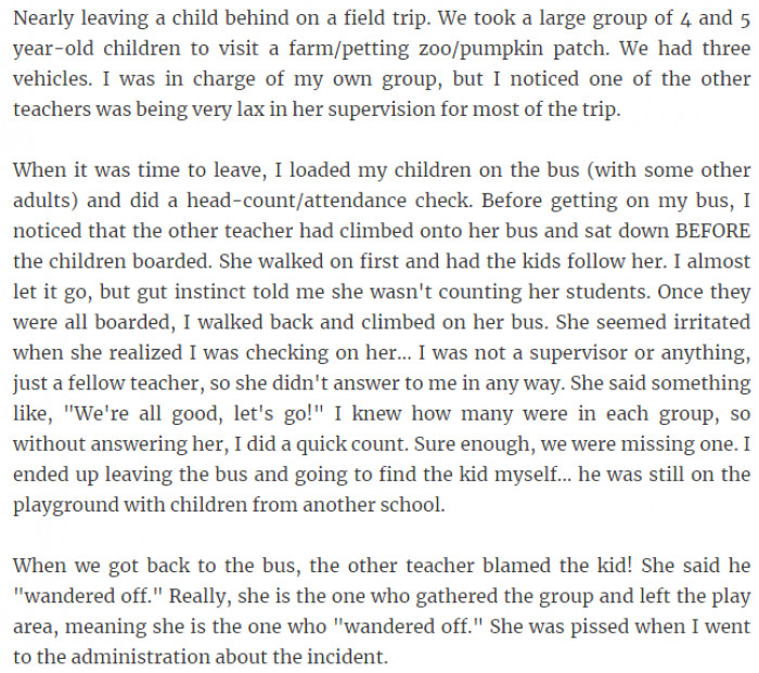 3. You can't just wander off when you're watching over children