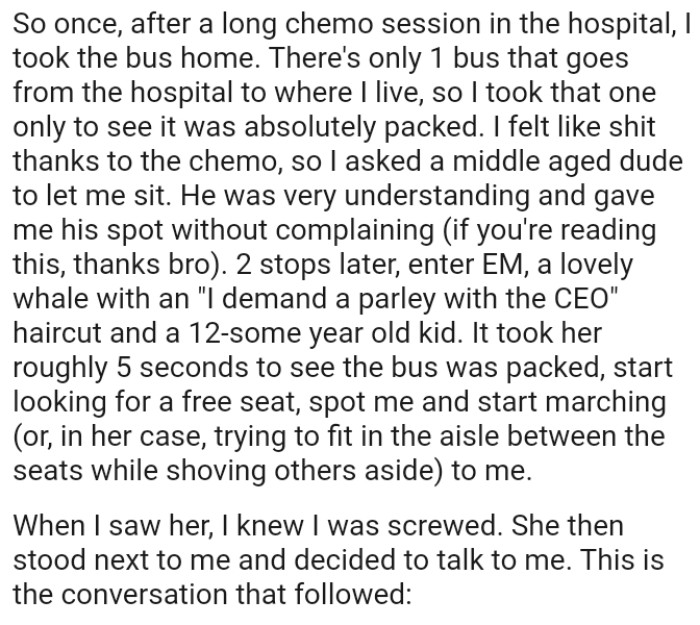 It took the entitled mom roughly 5 seconds to see that the bus was packed