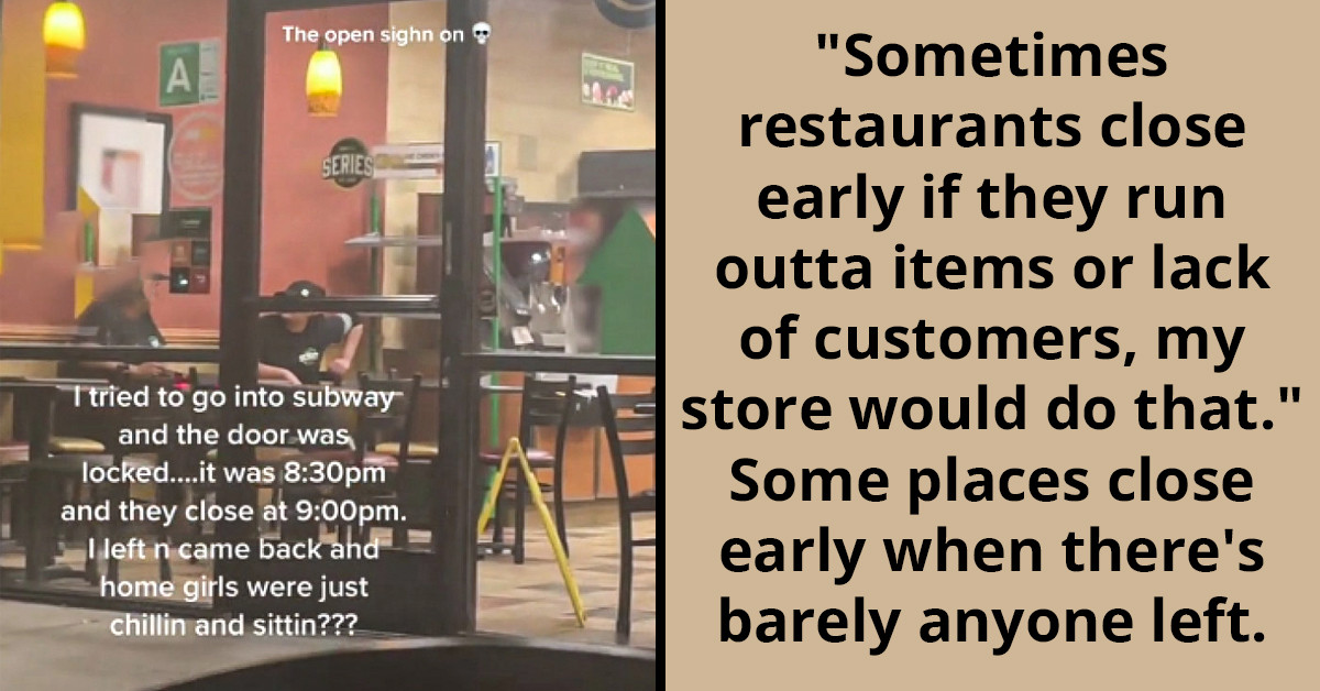 TikToker Finds Subway Workers Relaxing In A Locked Store Thirty Minutes Before Closing, With The Open Sign Still On