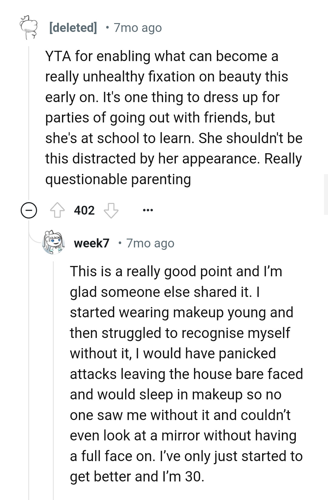 She should not be distracted by her appearance