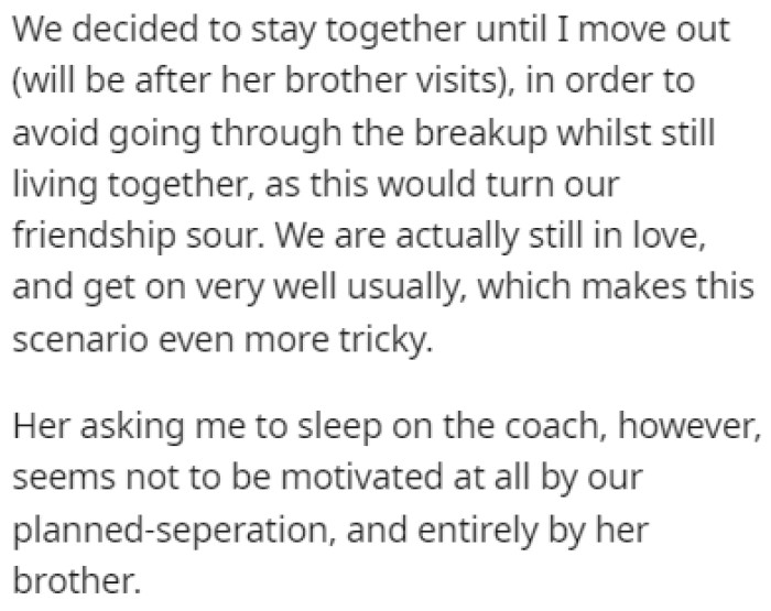 They Decided to Stay Together Until OP Moves Out