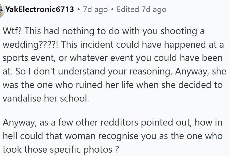 She was the one who ruined her life.