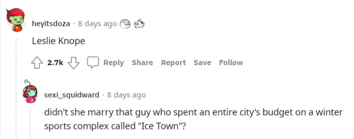 Leslie Knope. But it seems she has some questions to answer